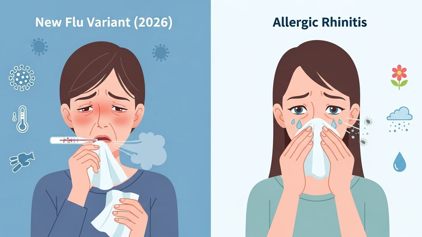 Sintomas da Nova Variante da Gripe em 2026: Como Diferenciar de Rinite Alérgica