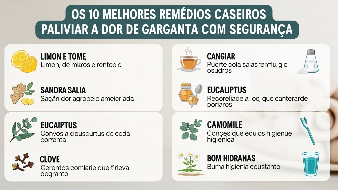 Os 10 Melhores Remédios Caseiros para Aliviar a Dor de Garganta com Segurança