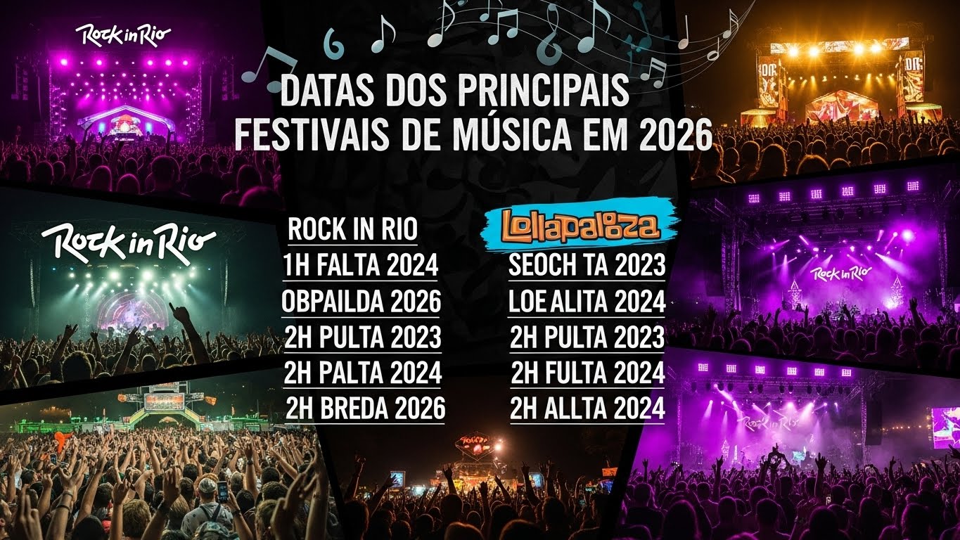 Datas dos Principais Festivais de Música em 2026: Rock in Rio, Lollapalooza e Muito Mais